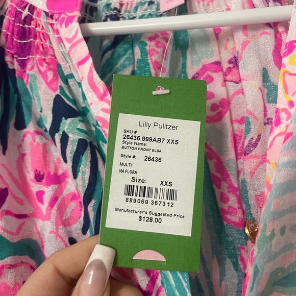 XXS Lilly Pulitzer Button Front Elsa Blouse - Picture 2 of 3